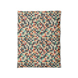 Pixel Mosaic Multicolor Earthtone in Twin (68" x 88") Size