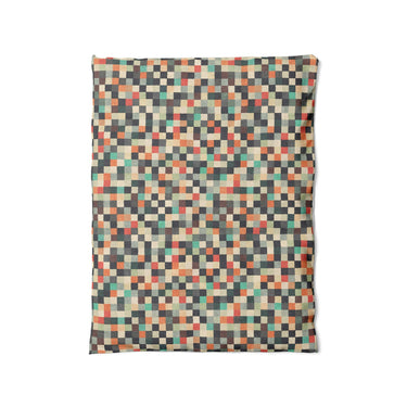 Pixel Mosaic Multicolor Earthtone in Twin (68" x 88") Size