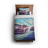 8 Bit Stock Cars in Twin (68" x 88") Size
