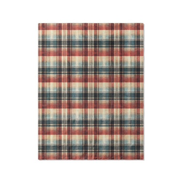 Monaghan Plaid Blue & Red in Twin (68" x 88") Size