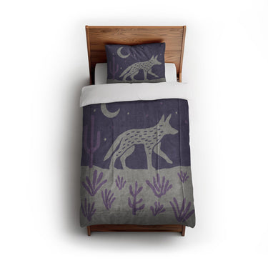 Desert Coyote Eggplant & Dusty Purple in Twin (68" x 88") Size
