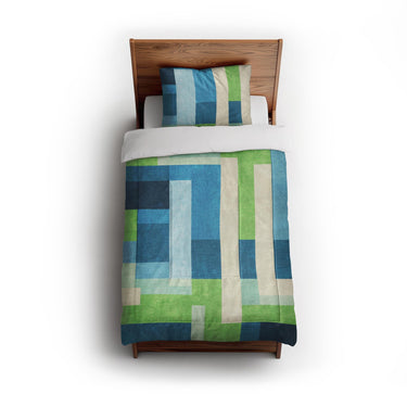 Henry Blue & Green in Twin (68" x 88") Size