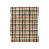 Brenton Plaid Taupe Teal in Twin (68" x 88") Size