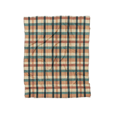 Brenton Plaid Taupe Teal in Twin (68" x 88") Size