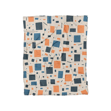 Geometric Confetti Blue & Orange in Twin (68" x 88") Size