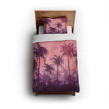 Sunset Palms Pink & Purple in Twin (68" x 88") Size