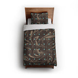 Acid Burn Brown & Carolina Blue in Twin (68" x 88") Size