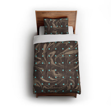 Acid Burn Brown & Carolina Blue in Twin (68" x 88") Size