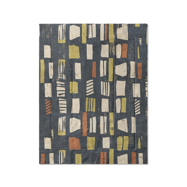 Milo Navy, Lime, & Terracotta in Twin (68" x 88") Size