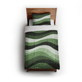 Sinuous Green Monochrome in Twin (68" x 88") Size