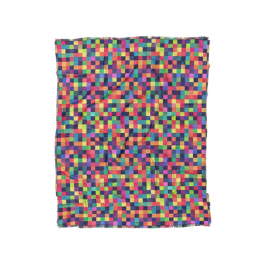 Pixel Mosaic Multicolor Vibrant in Twin (68" x 88") Size