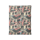 Harmon Surreal Check Blue & Pink in Twin (68" x 88") Size