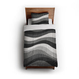 Sinuous Grey Monochrome in Twin (68" x 88") Size