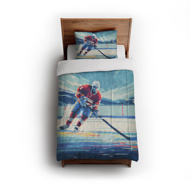 8 Bit Pond Hockey in Twin (68" x 88") Size