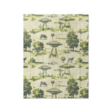 UFO Cow Abduction Toile in Twin (68" x 88") Size