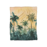 Sunset Palms Green & Orange in Twin (68" x 88") Size