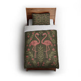 Flamingo Friends Sage Green in Twin (68" x 88") Size