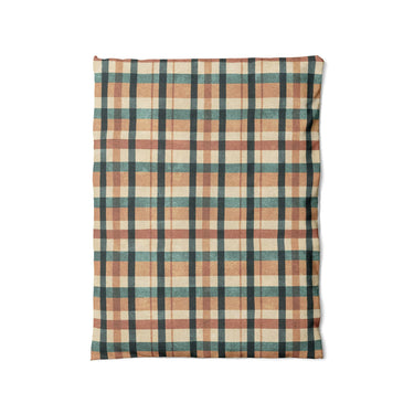 Brenton Plaid Taupe Teal in Twin (68" x 88") Size