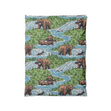 Bears Catching Salmon in Twin (68" x 88") Size