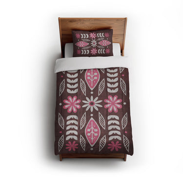 Topanga Burgandy & Pink in Twin (68" x 88") Size