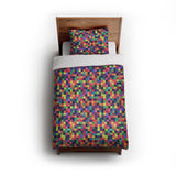 Pixel Mosaic Multicolor Vibrant in Twin (68" x 88") Size