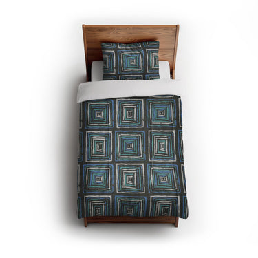 Diego Black & Blue in Twin (68" x 88") Size