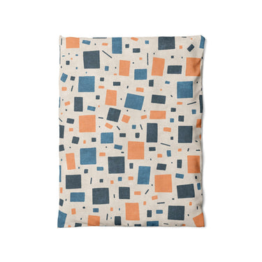 Geometric Confetti Blue & Orange in Twin (68" x 88") Size