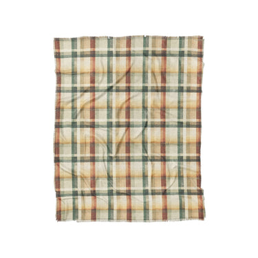 Madras Plaid Taupe Green in Twin (68" x 88") Size