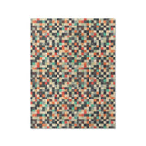 Pixel Mosaic Multicolor Earthtone in Twin (68" x 88") Size