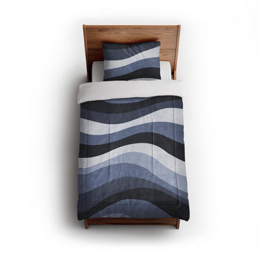 Sinuous Navy Monochrome in Twin (68" x 88") Size