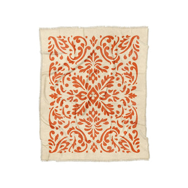 Floranna Ivory & Orange in Twin (68" x 88") Size