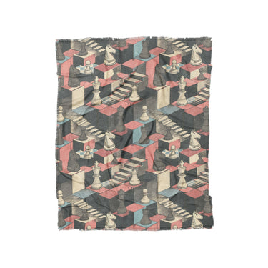 Harmon Surreal Check Blue & Pink in Twin (68" x 88") Size