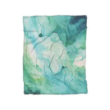 Zephyr Watercolor Blue & Green in Twin (68" x 88") Size