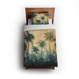 Sunset Palms Green & Orange in Twin (68" x 88") Size