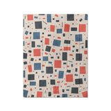 Geometric Confetti Blue & Red in Twin (68" x 88") Size