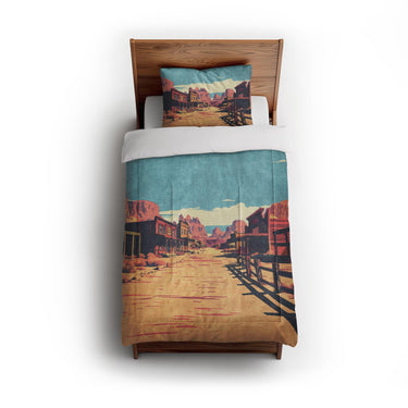 Southwestern Ghost Town in Twin (68" x 88") Size