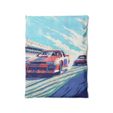 8 Bit Stock Cars in Twin (68" x 88") Size