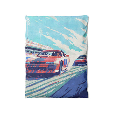 8 Bit Stock Cars in Twin (68" x 88") Size