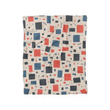 Geometric Confetti Blue & Red in Twin (68" x 88") Size