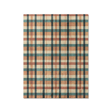 Brenton Plaid Taupe Teal in Twin (68" x 88") Size