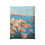 Mediterranean Cliffside Village in Twin (68" x 88") Size