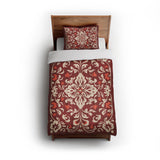 Annette Red & Ivory in Twin (68" x 88") Size