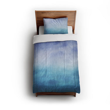 Micah Watercolor Blue & Teal in Twin (68" x 88") Size