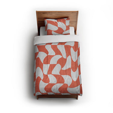 Twyla Checkered Coral in Twin (68" x 88") Size