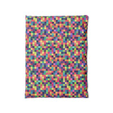 Pixel Mosaic Multicolor Vibrant in Twin (68" x 88") Size